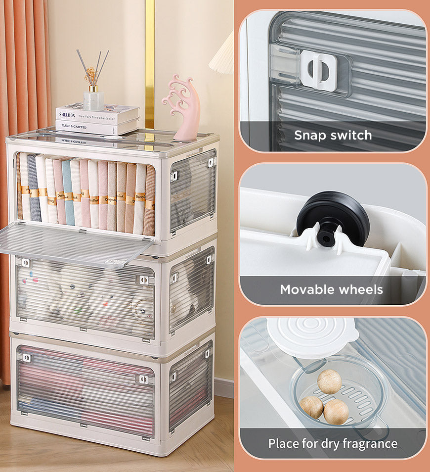 Joybos® Five-Door Collapsible Storage Bin with Lids and Wheels
