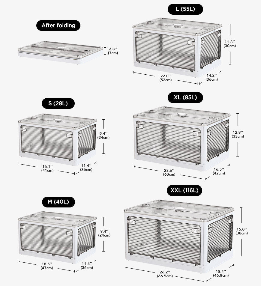 Joybos® Five-Door Collapsible Storage Bin with Lids and Wheels