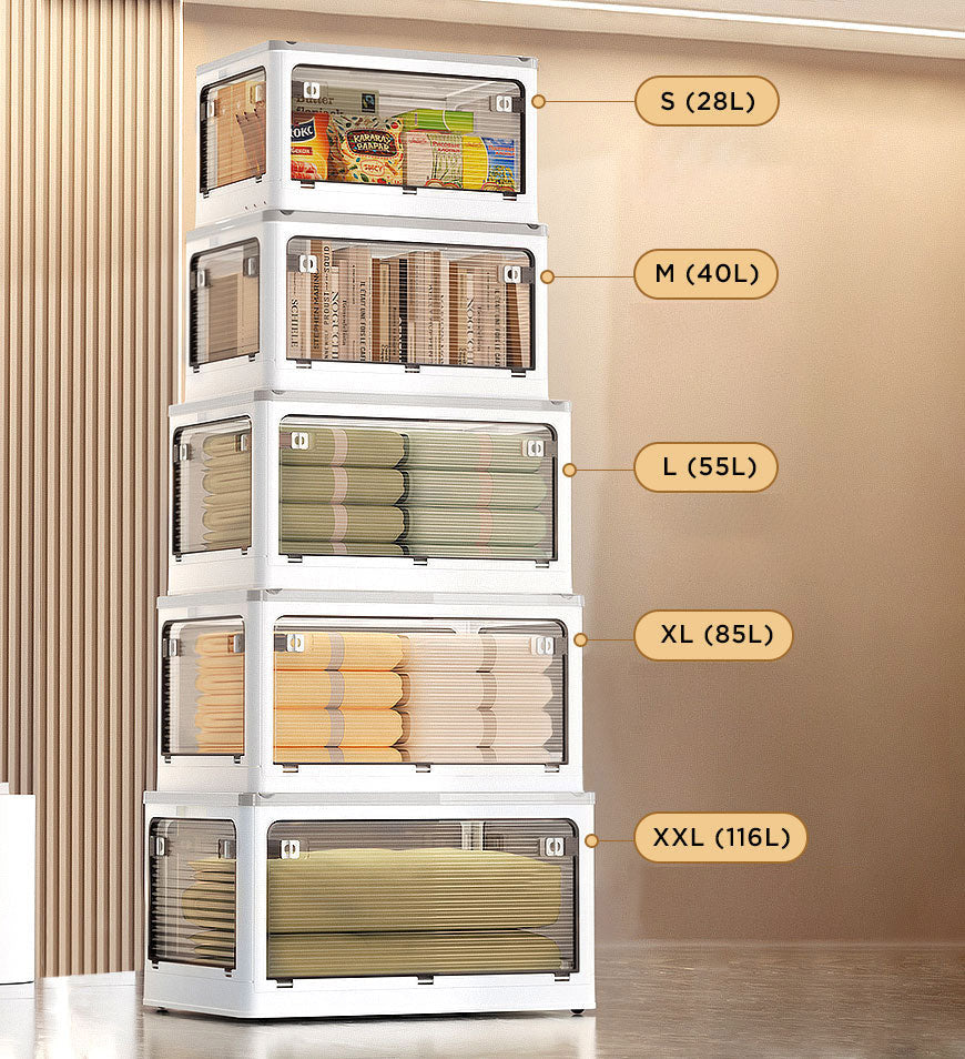 Joybos® Five-Door Collapsible Storage Bin with Lids and Wheels