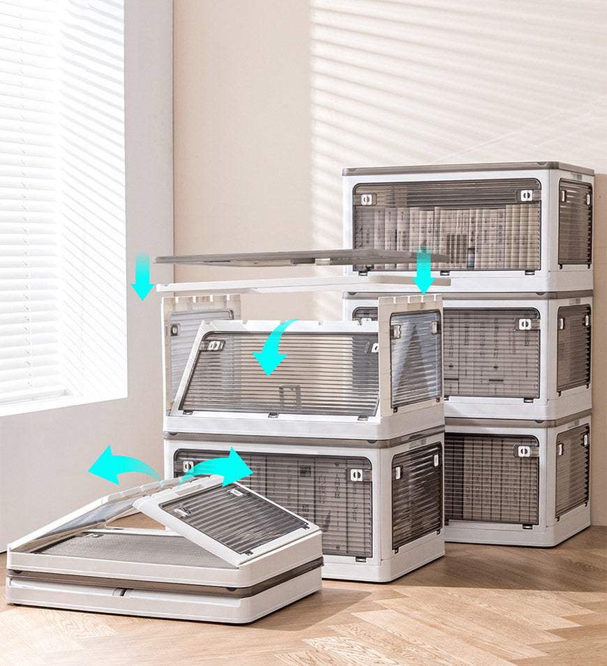Joybos® Five-Door Collapsible Storage Bin with Lids and Wheels