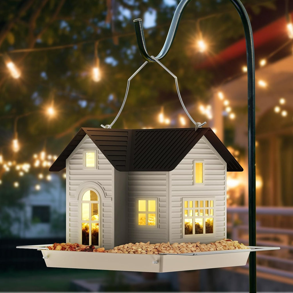 Solar Window Bird Feeder with Auto-Glow Light – Day & Night Bird Watching🐦
