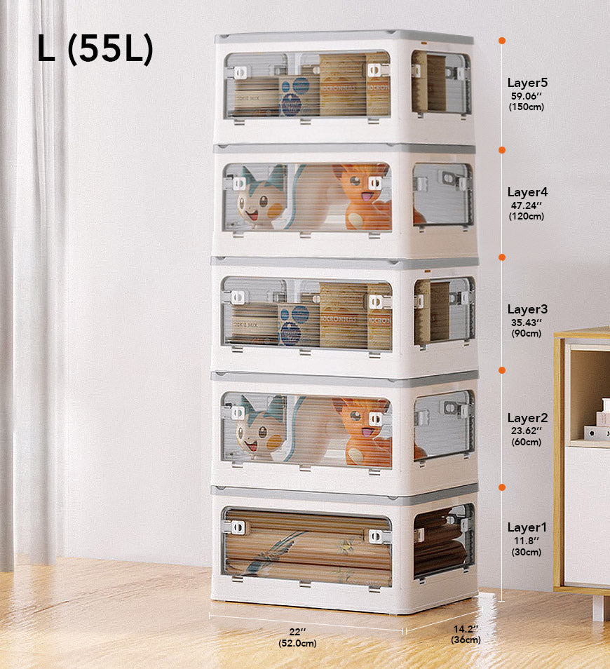 Joybos® Five-Door Collapsible Storage Bin with Lids and Wheels