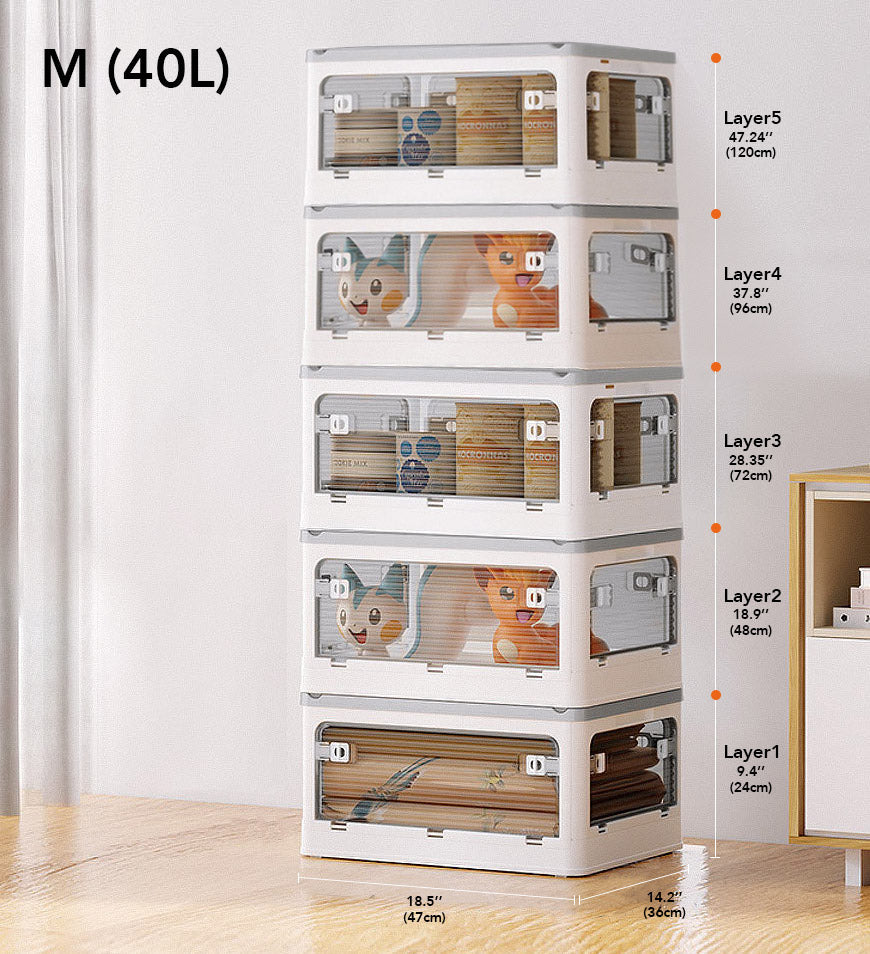 Joybos® Five-Door Collapsible Storage Bin with Lids and Wheels