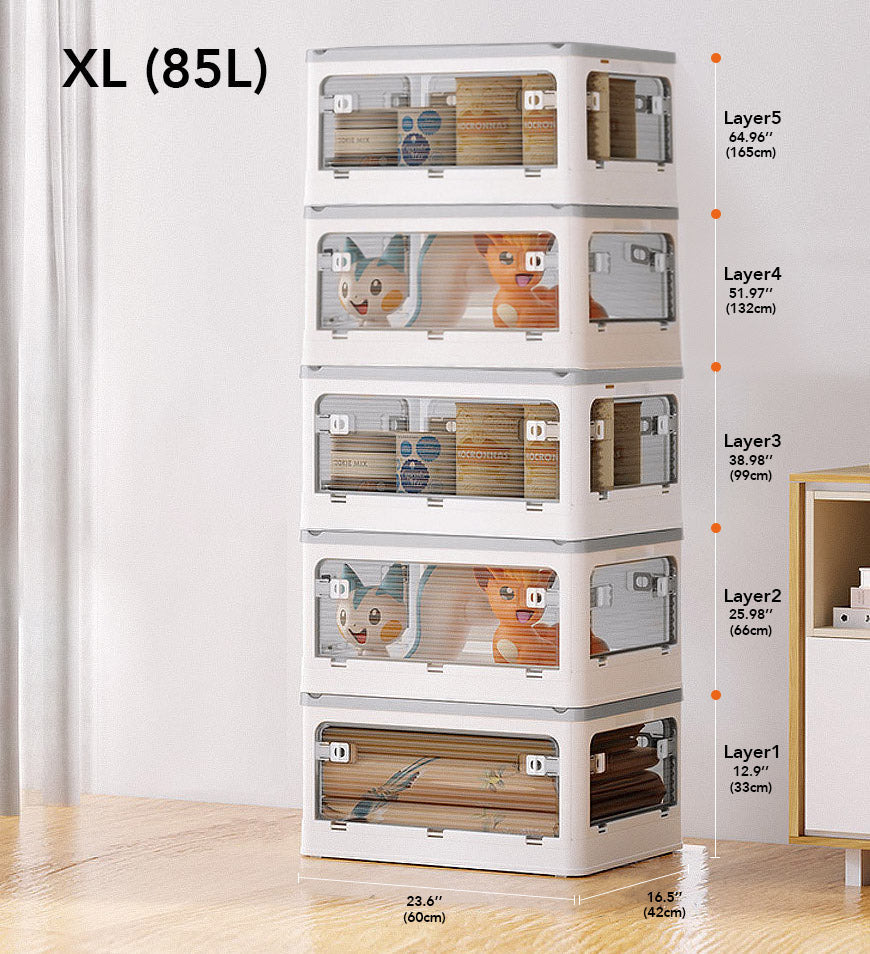 Joybos® Five-Door Collapsible Storage Bin with Lids and Wheels